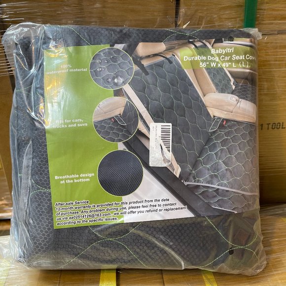 BABYLTRL Waterproof Dog Rear Seat Cover, Middle Armrest & Seat belt (Gunmetal) - Picture 2 of 9